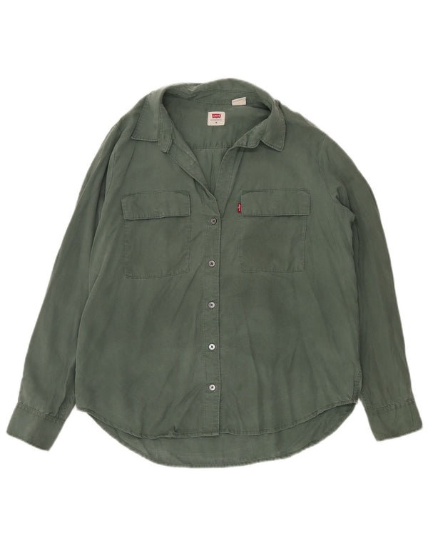 Cămașă LEVI'S pentru femei UK 14 Medium Green Lyocell