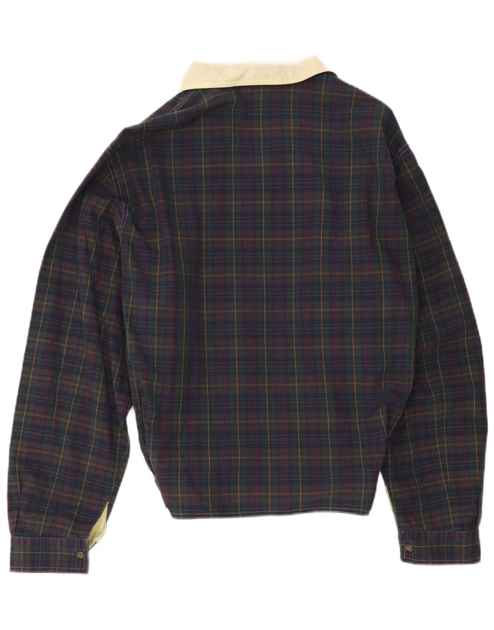 Jachetă Bomber Vintage pentru bărbați UK 36 Mic, albastru marin Check