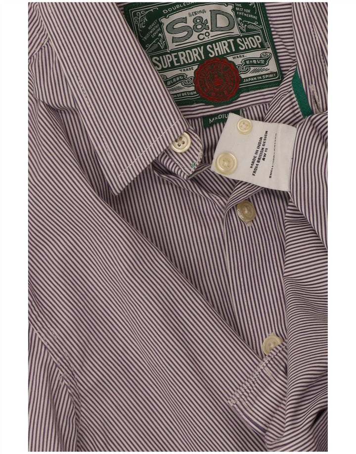 Cămașă pentru bărbați SUPERDRY, bumbac cu dungi violet mediu