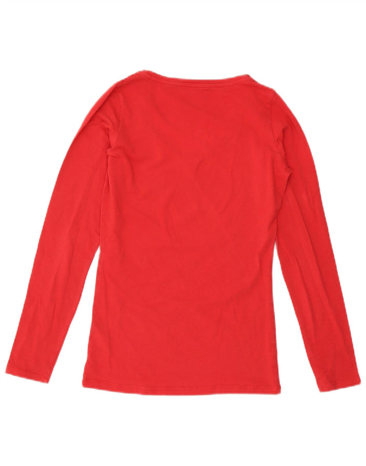 Guess Top grafic pentru femei cu mânecă lungă UK 8 mic bumbac roșu