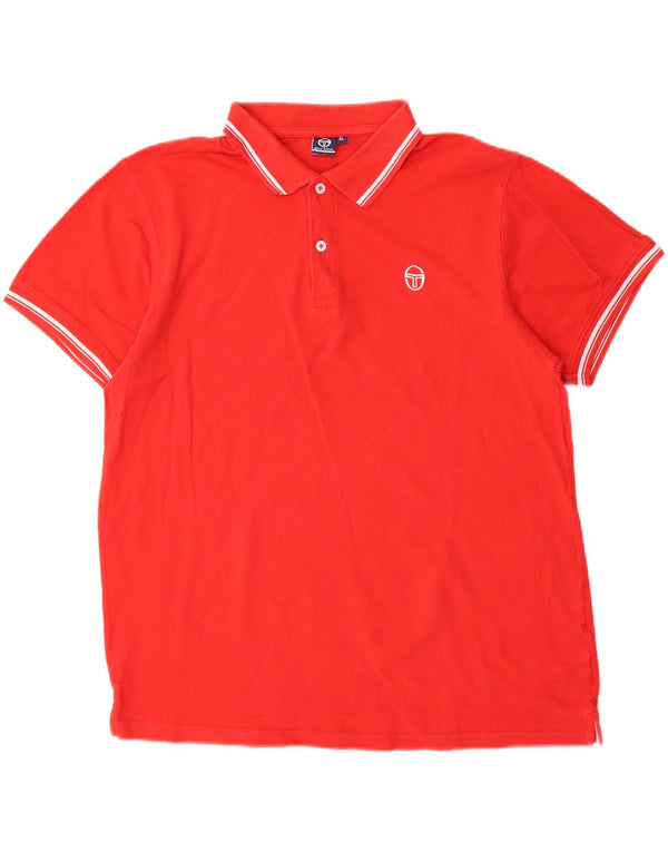 Sergio Tacchini Mens Polo Shirt XL Red Cotton