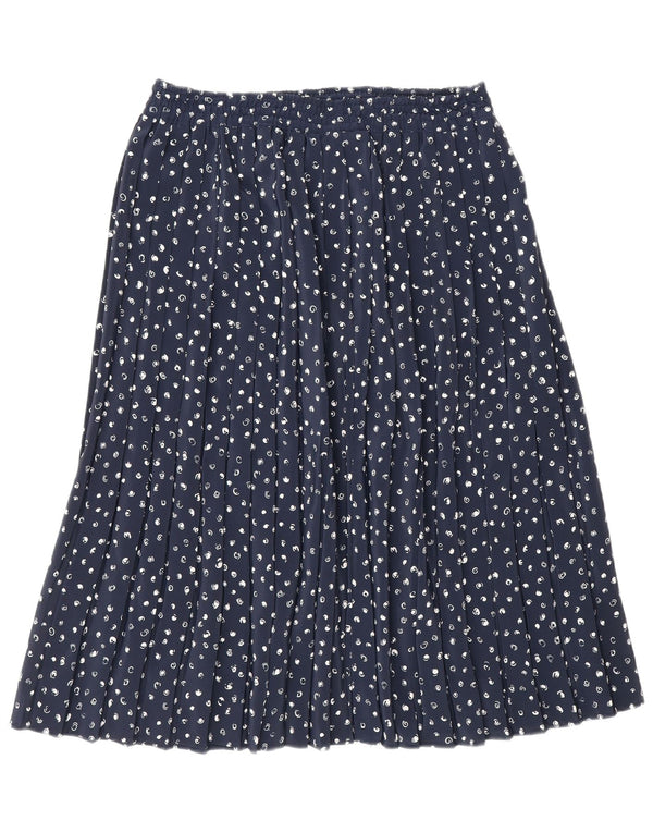 Fustă A-Line plisată Vintage pentru femei W32 mare bleumarin cu pete