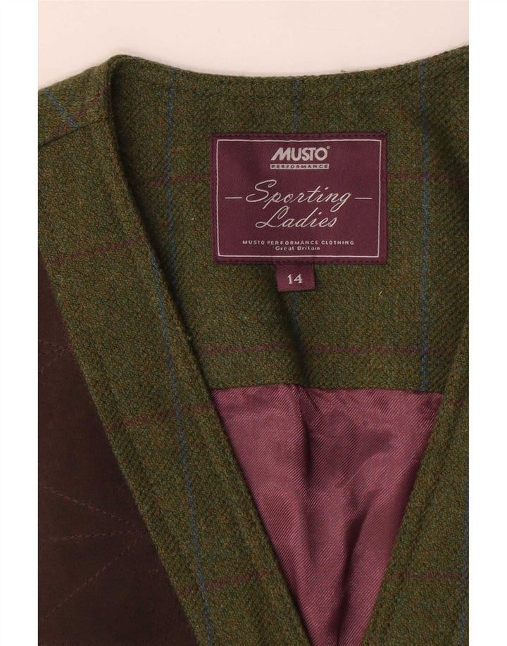Gilet pentru femei Musto UK 14 Large Khaki Check Wool
