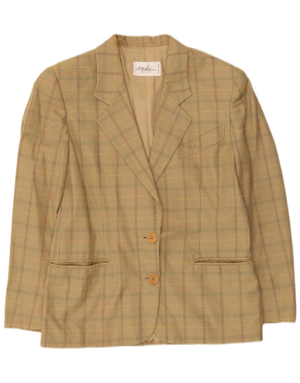 Jachetă Blazer Femei Maska cu 2 nasturi IT 42 Medium Beige Check Bumbac