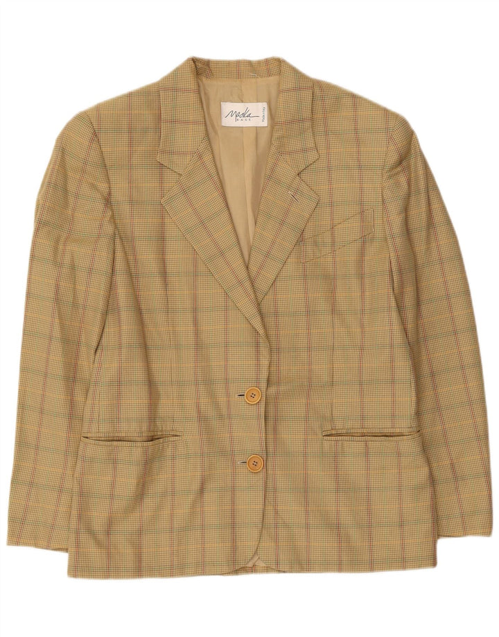 Jachetă Blazer Femei Maska cu 2 nasturi IT 42 Medium Beige Check Bumbac