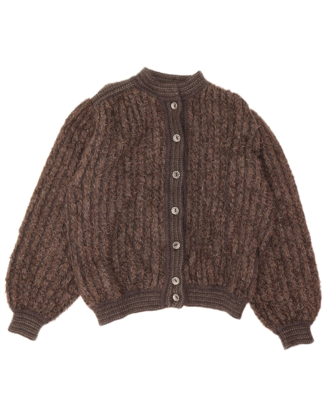 Pulover cardigan Mariedda pentru femei IT 46 mare maro cu dungi