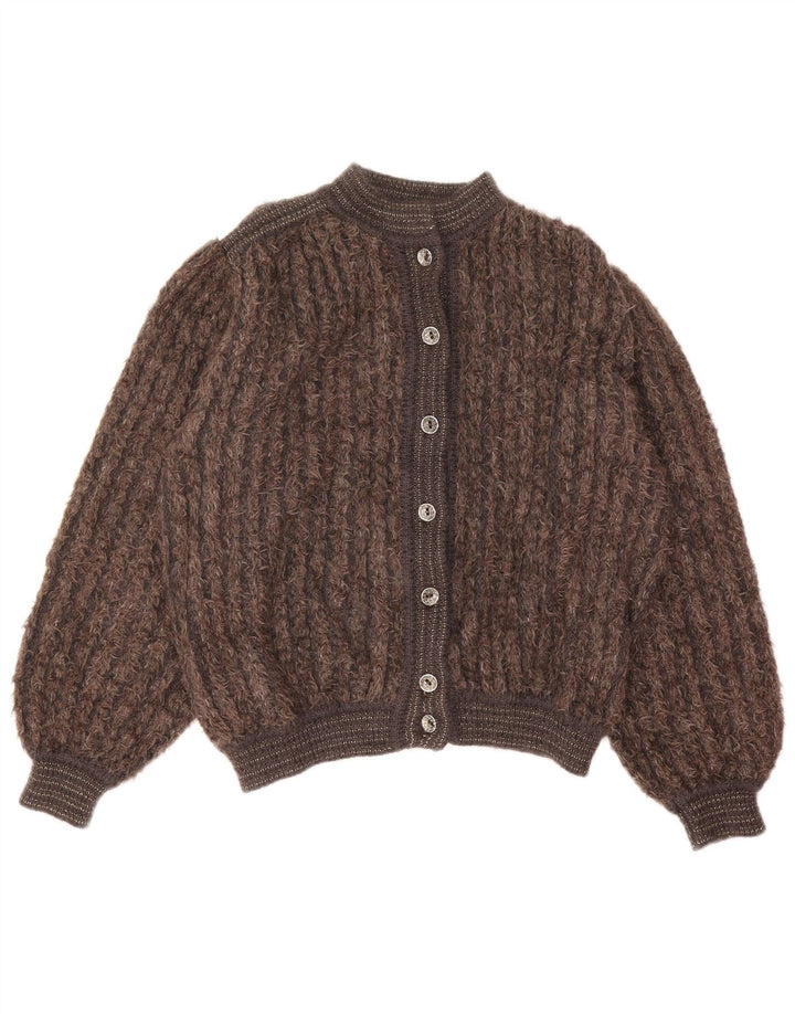 Pulover cardigan Mariedda pentru femei IT 46 mare maro cu dungi