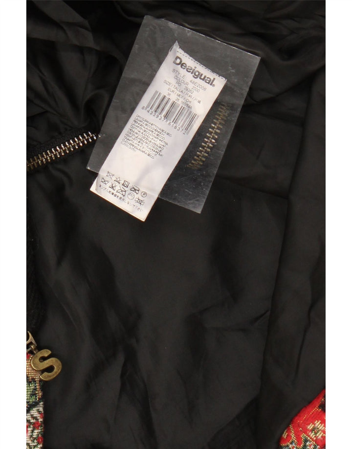 DESIGUAL Pardesiu pentru femei EU 36 Mic Negru Paisley Lână