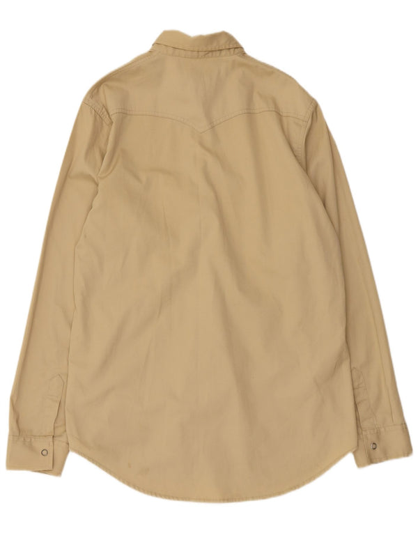 Calvin Klein Mens Regular Fit Shirt XL Beige Polyester