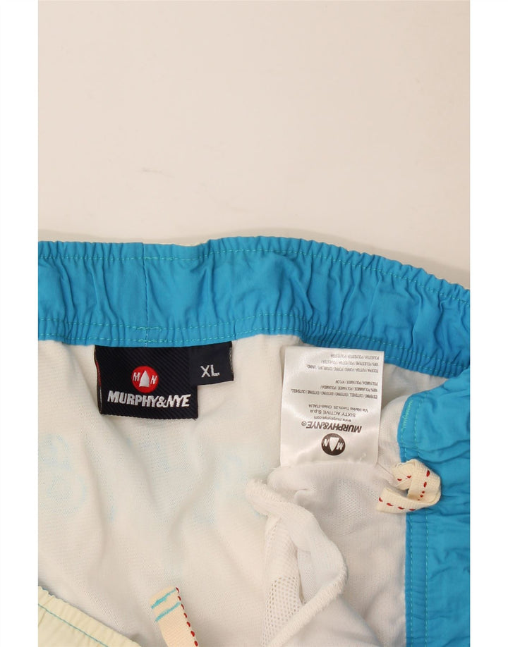 Murphy & Nye Pantaloni scurți de înot grafic pentru bărbați XL, alb, poliamidă