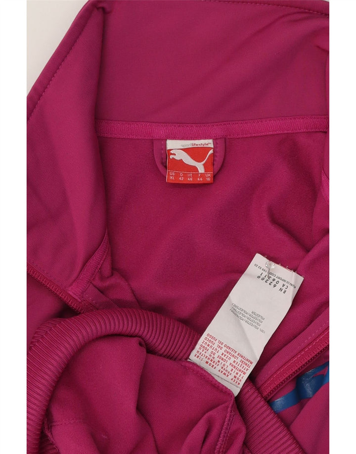Jachetă de top cu trening grafic Puma pentru femei UK 16, mare, roz, poliester