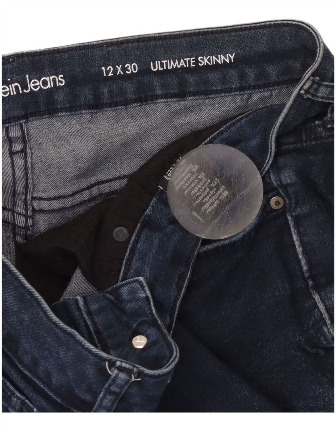 CALVIN KLEIN Blugi skinny pentru femei US 12 Medium W30 L30 Bumbac bleumarin