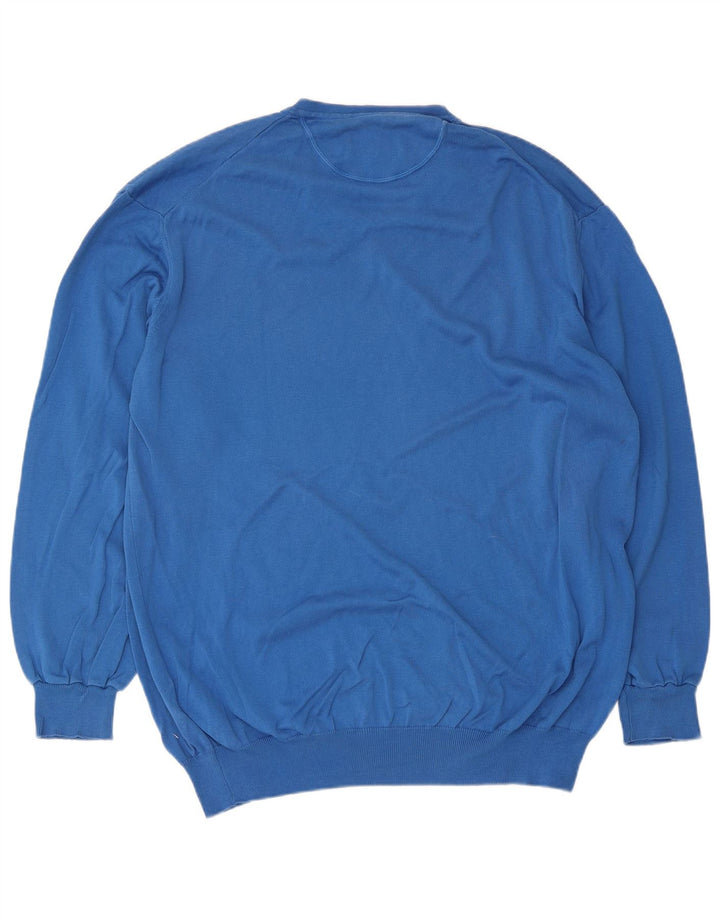 Pulover cu decolteu în V Marlboro Classics pentru bărbați, bumbac albastru 3XL