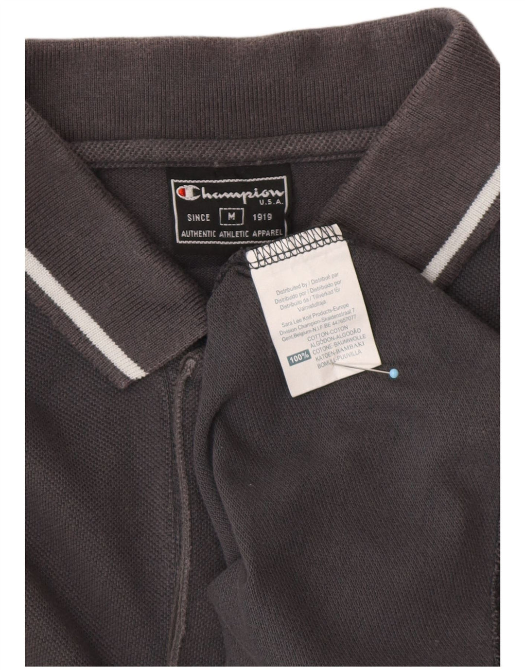 Tricou polo pentru bărbați din bumbac gri mediu