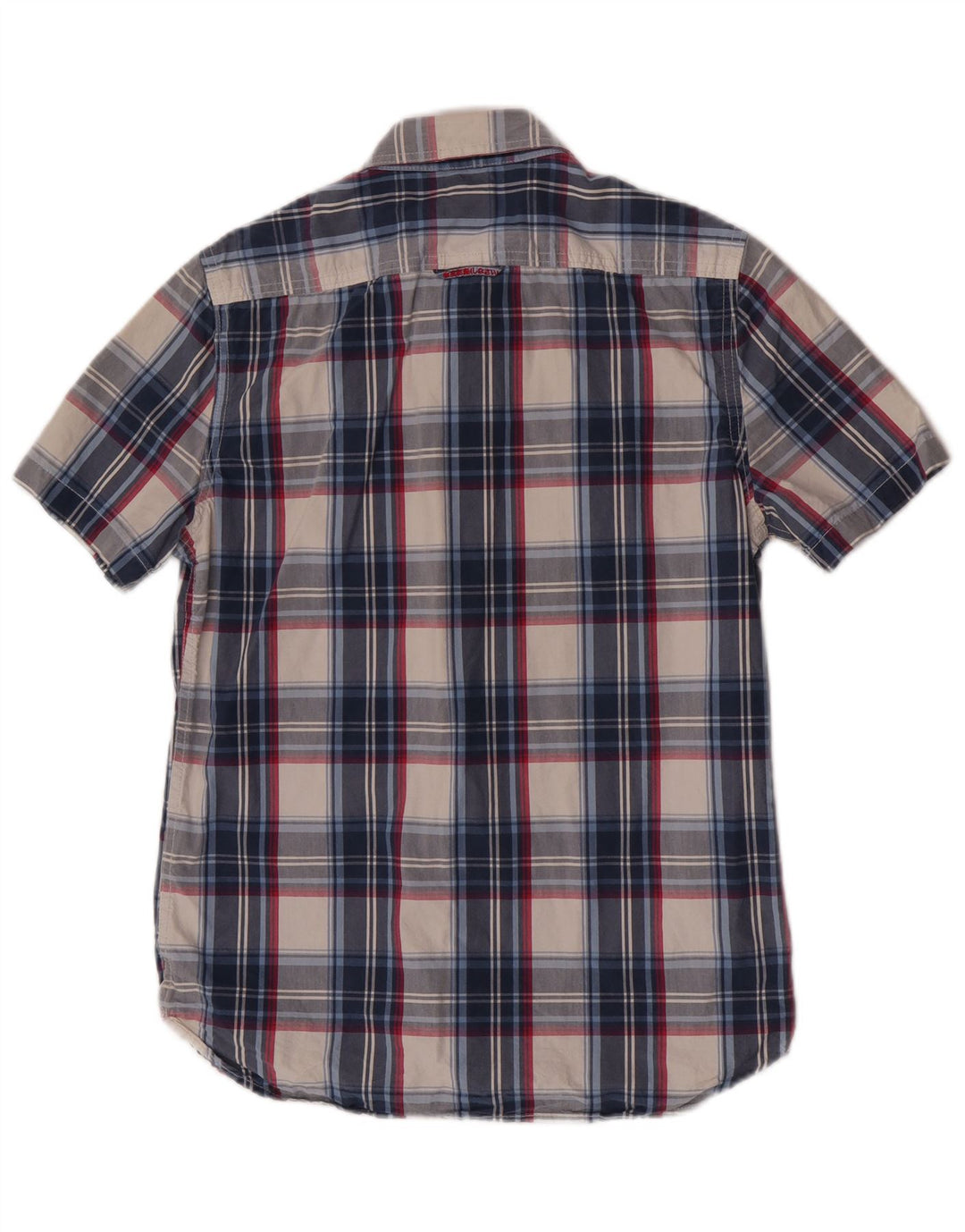 Cămașă cu mânecă scurtă pentru bărbați Superdry, bumbac cu carouri albastre mari