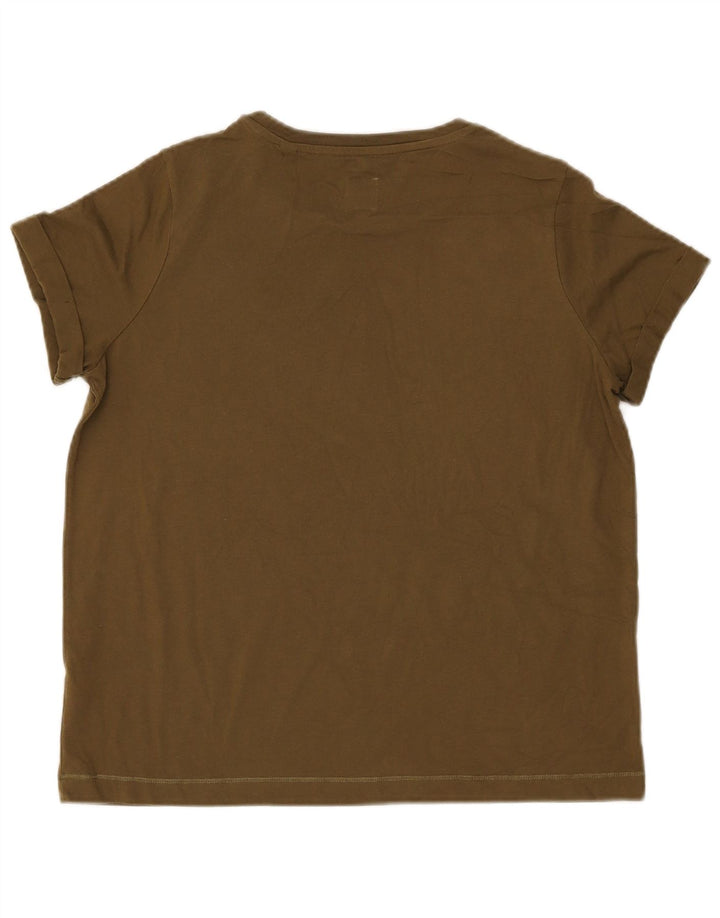 Jack Wills Tricou pentru femei Top UK 12 Medium Khaki Bumbac