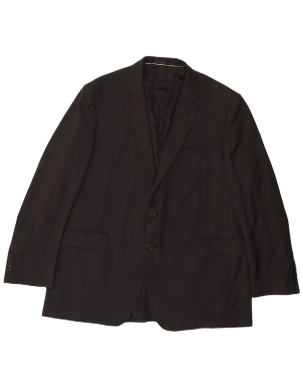 MARKS & SPENCER Jachetă blazer pentru bărbați cu 2 nasturi UK 38 Medium Black Pinstripe