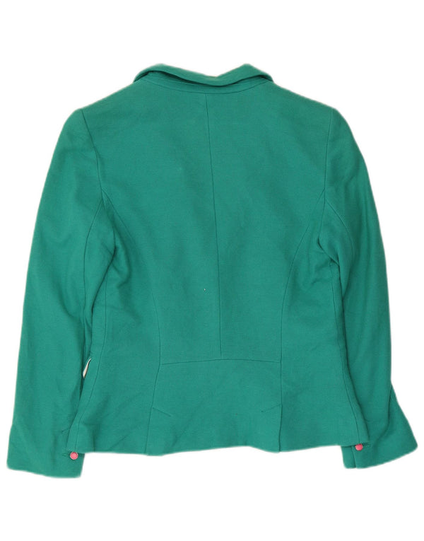 Jachetă Zara pentru femei Crop 2 Button Blazer UK 12 Bumbac verde mediu