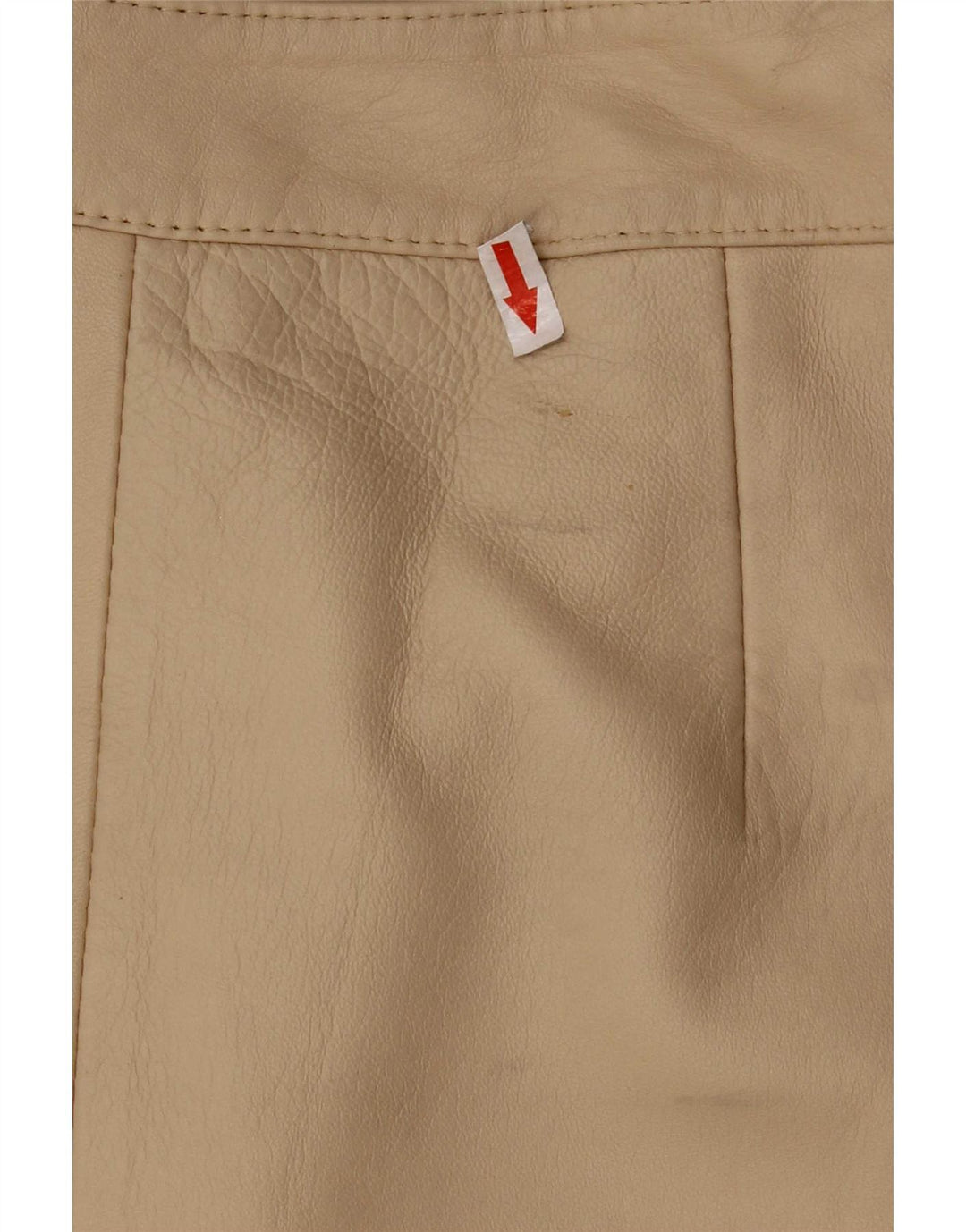 Fusta din piele vintage pentru femei UK 12 Medium W28 Bej