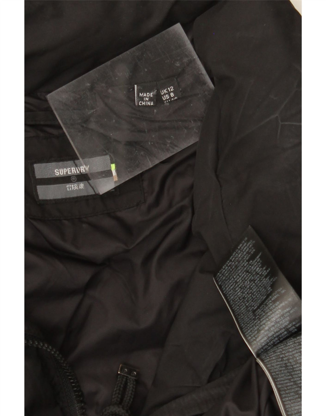 Palton căptușit pentru femei SUPERDRY UK 12 Poliester mediu negru