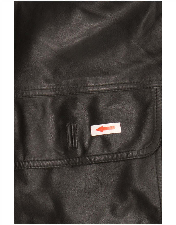 Jachetă de piele vintage pentru bărbați IT 48 Medium Black