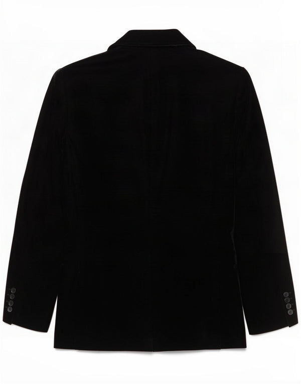 Vintage Womens Velvet 7 Button Blazer Jacket UK 10 Small Black