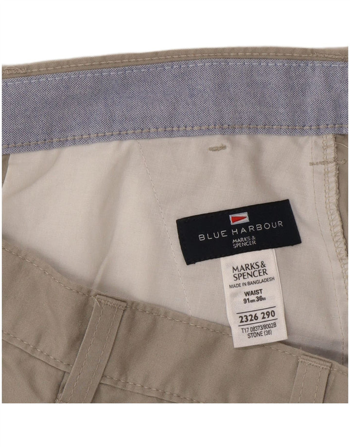 Marks & Spencer Pantaloni scurți chino pentru bărbați Blue Harbour W36, bumbac gri mare