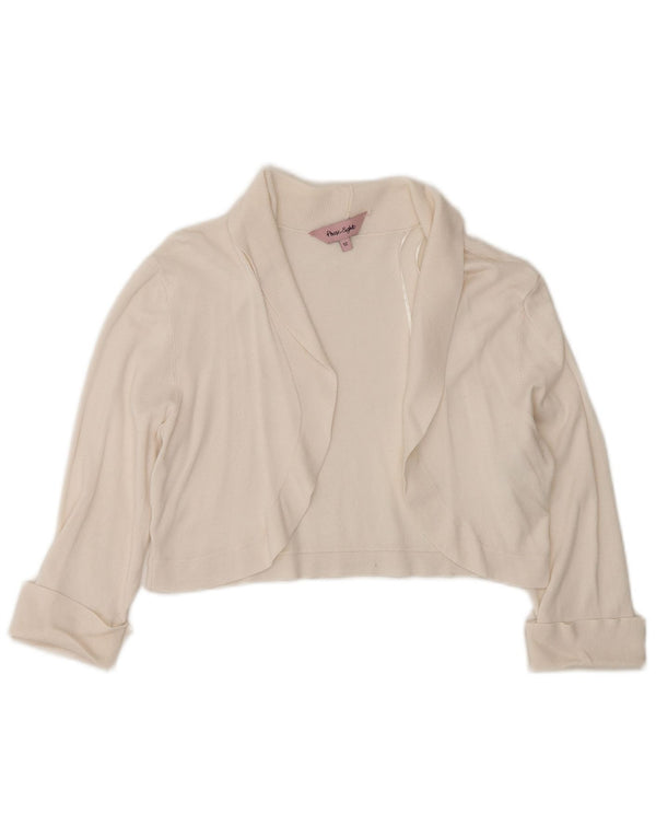 Phase Eight Pulover Bolero deschis pentru femei cu mâneci 3/4 UK 12 Medium White Viscose