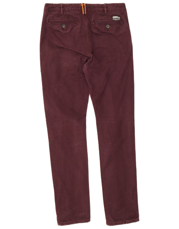 Pantaloni chino slim pentru bărbați Superdry L30 L32 bumbac burgundy