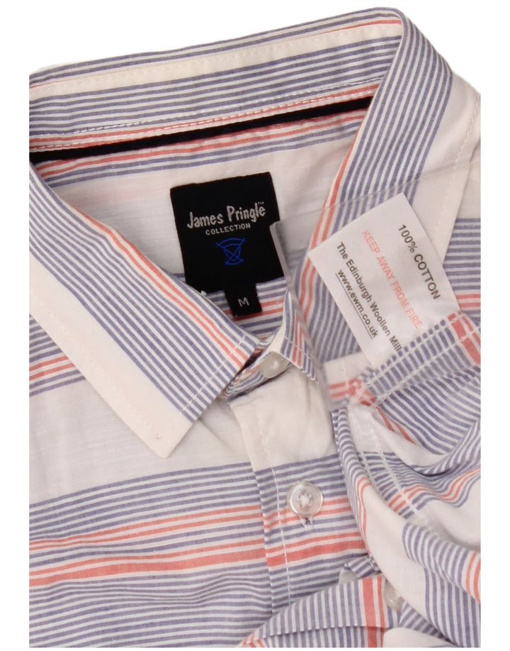 Cămașă cu mânecă scurtă pentru bărbați JAMES PRINGLE, bumbac cu dungi albe medii