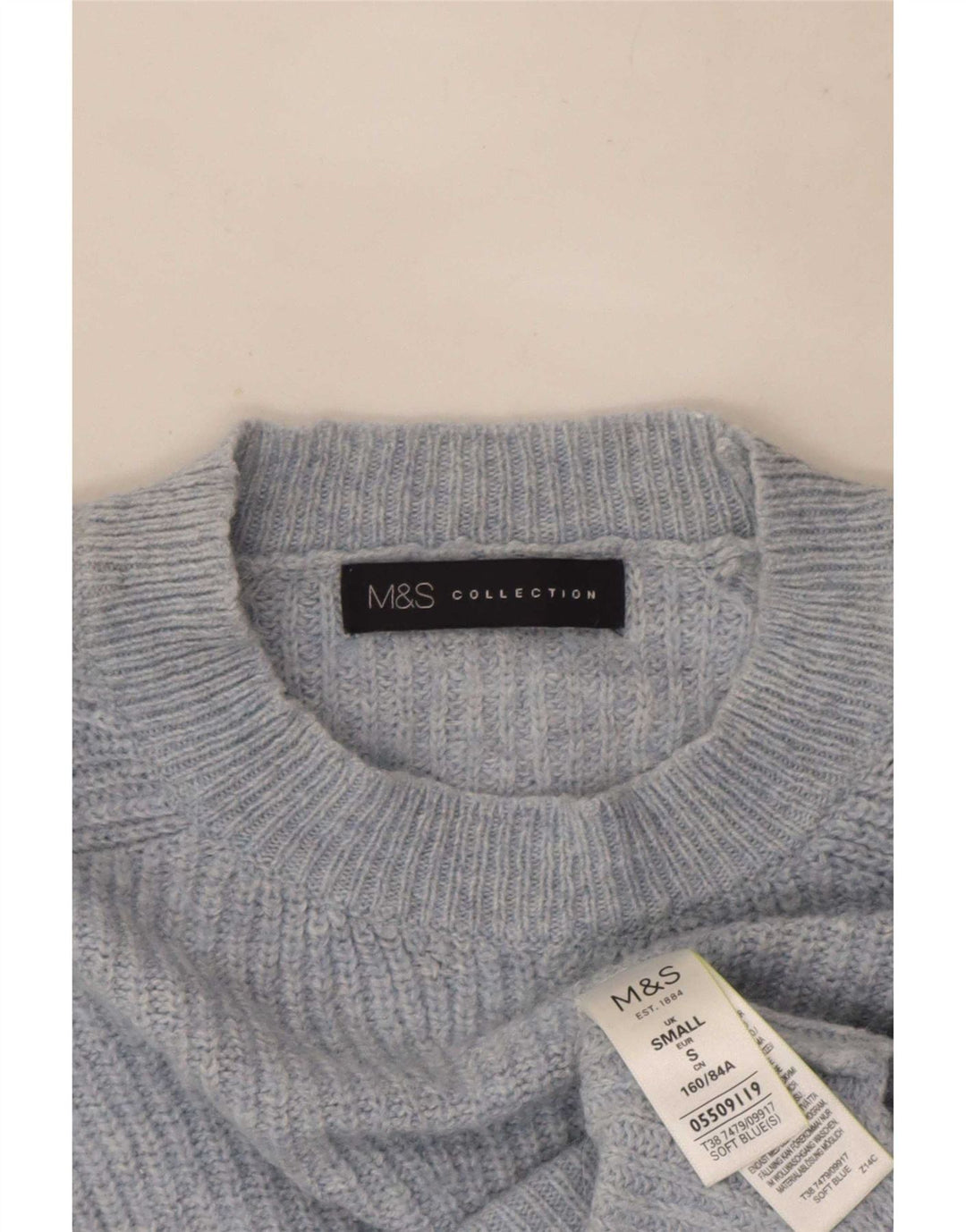 Marks & Spencer Pulover supradimensionat pentru femei cu gâtul turnat UK 10 Small Blue