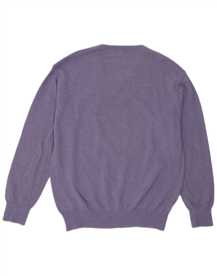 Pulover cu decolteu în V Kappa pentru bărbați, lână de miel violet mare