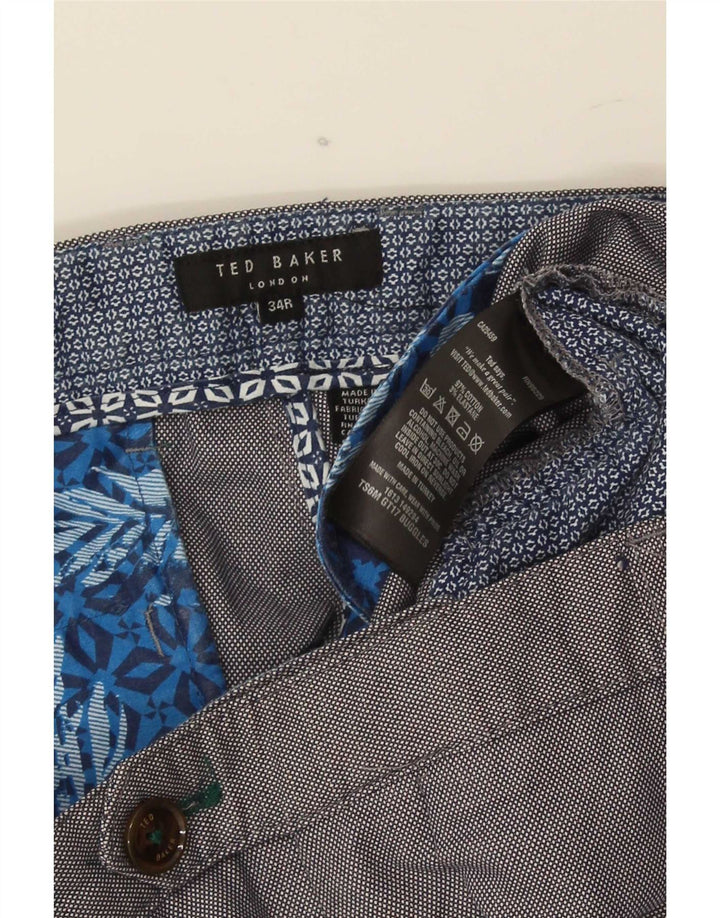 Ted Baker Pantaloni de costum slim pentru bărbați L34 L31 bumbac gri