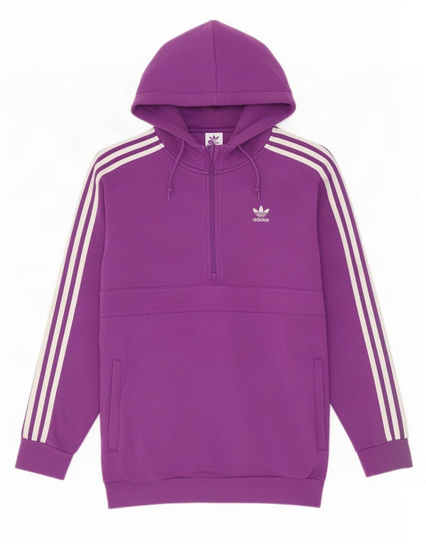 Pulover cu glugă cu fermoar și cu fermoar pentru femei, UK 14, bumbac violet mediu
