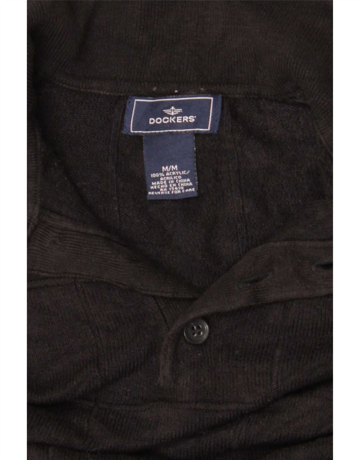 Pulover Dockers pentru bărbați cu gât polo, mediu acrilic, negru