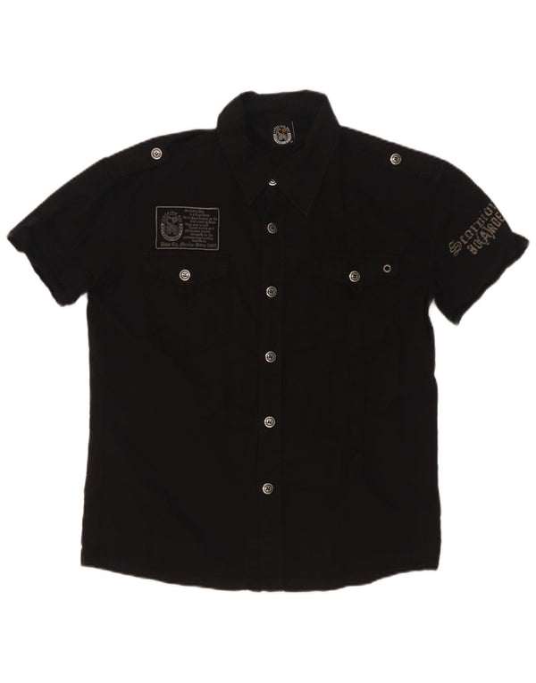 Cămașă cu mânecă scurtă cu grafică pentru băieți Scorpion Bay 11-12 ani 2XL bumbac negru