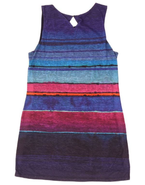 Rochie tricou grafică Desigual pentru femei UK 18 XL, cu dungi multicolore