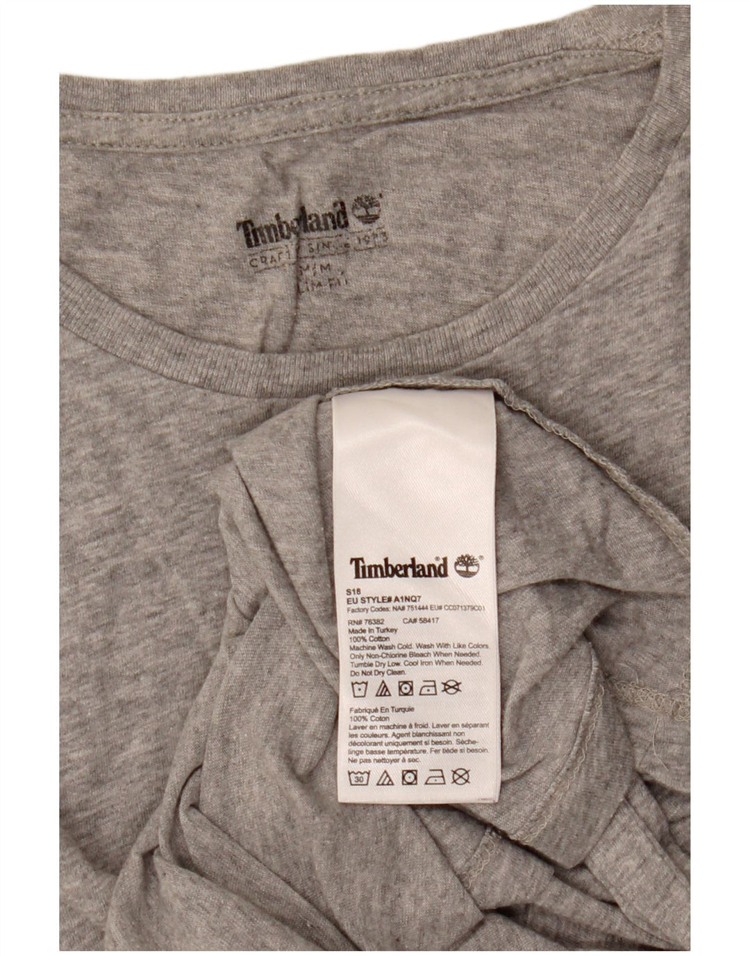 Tricou pentru bărbați Timberland Slim Fit Top din bumbac gri mediu