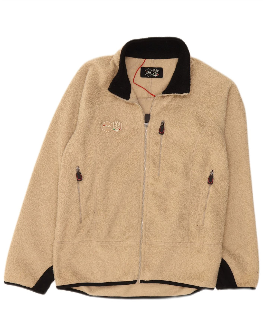 Jachetă fleece pentru bărbați FILA UK 36 Mic, bej, poliester color bloc