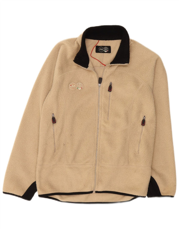 Jachetă fleece pentru bărbați FILA UK 36 Mic, bej, poliester color bloc