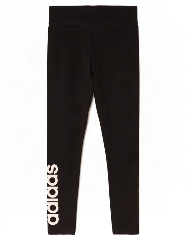 Leggings grafic Adidas pentru femei UK 12/14 bumbac mediu negru