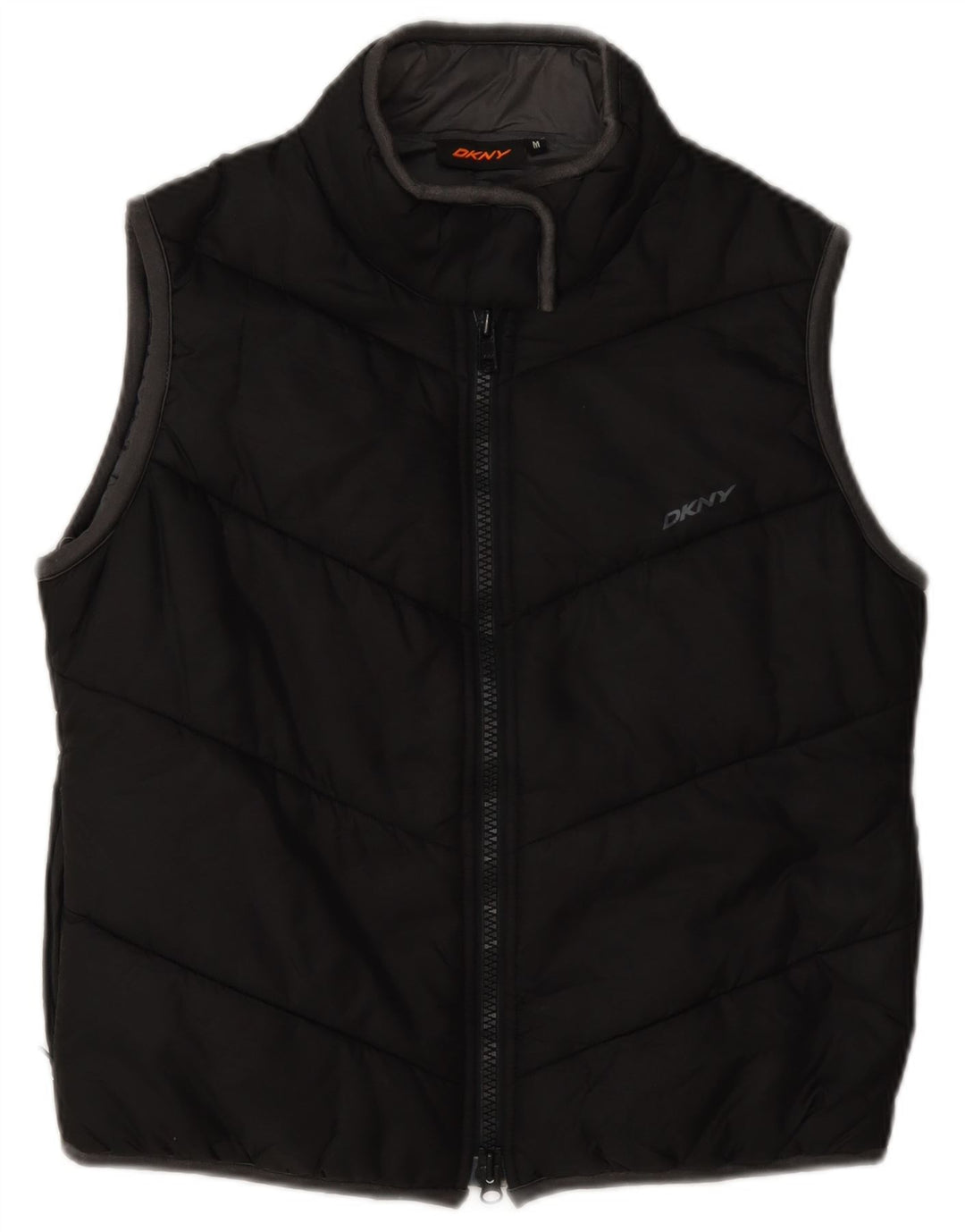 Dkny Gilet grafic căptușit pentru femei UK 14 Medium Black Nylon