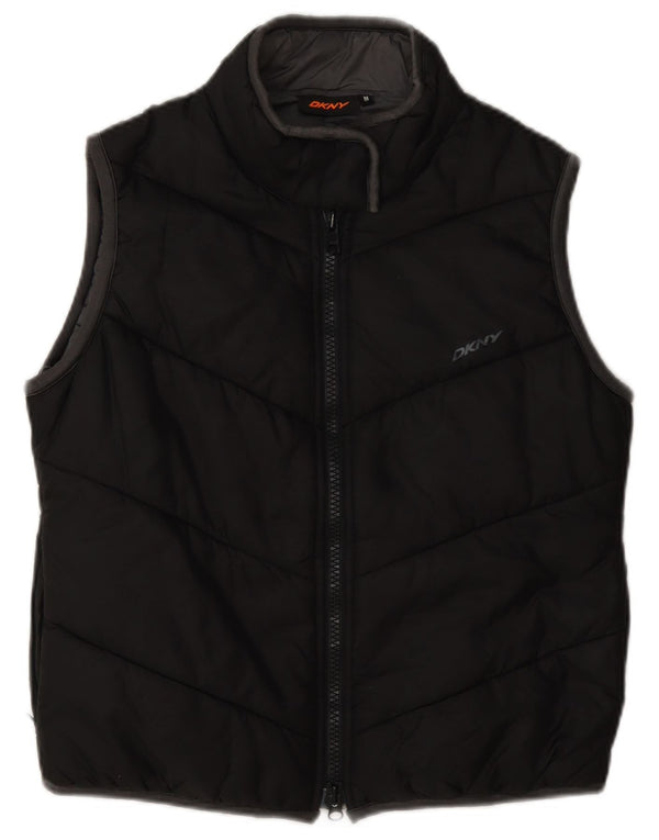 Dkny Gilet grafic căptușit pentru femei UK 14 Medium Black Nylon