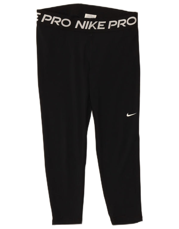 Leggings NIKE Dri Fit Graphic pentru femei UK 14, poliester negru mare