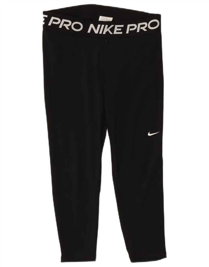 Leggings NIKE Dri Fit Graphic pentru femei UK 14, poliester negru mare
