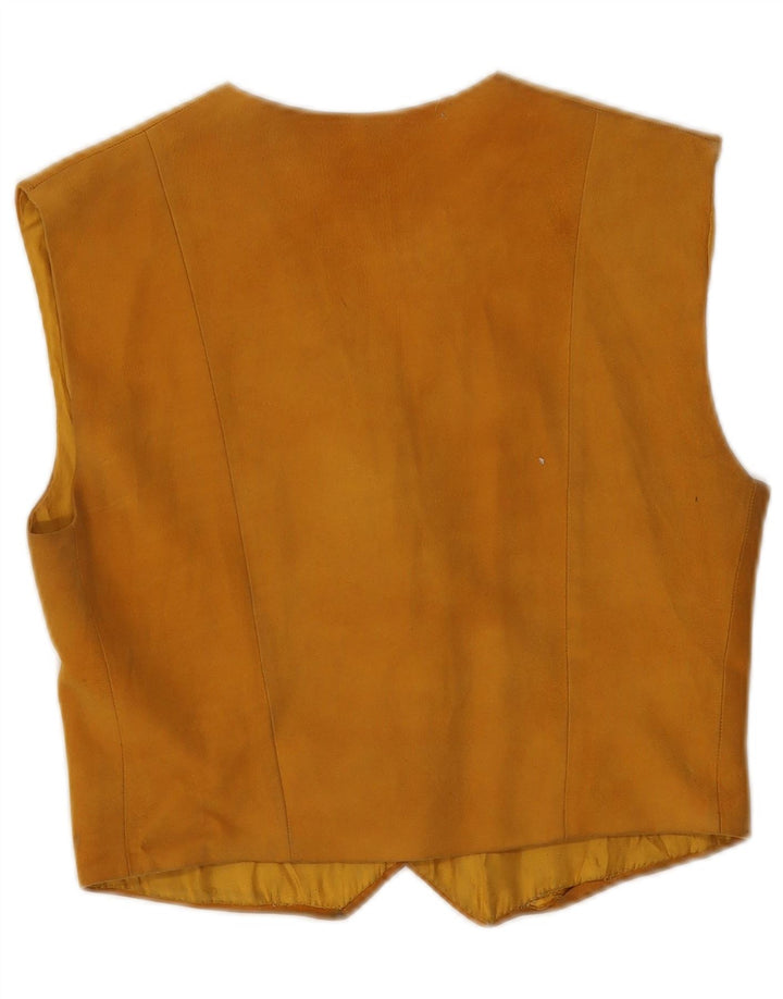 Vestă de damă vintage din piele intoarsa UK 8 Bej mic