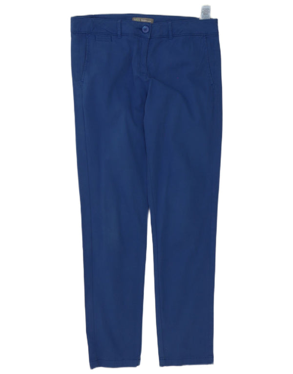 Pantaloni chino subțiri pentru femei Marks & Spencer UK 12 Medium L32 L30 Bumbac albastru