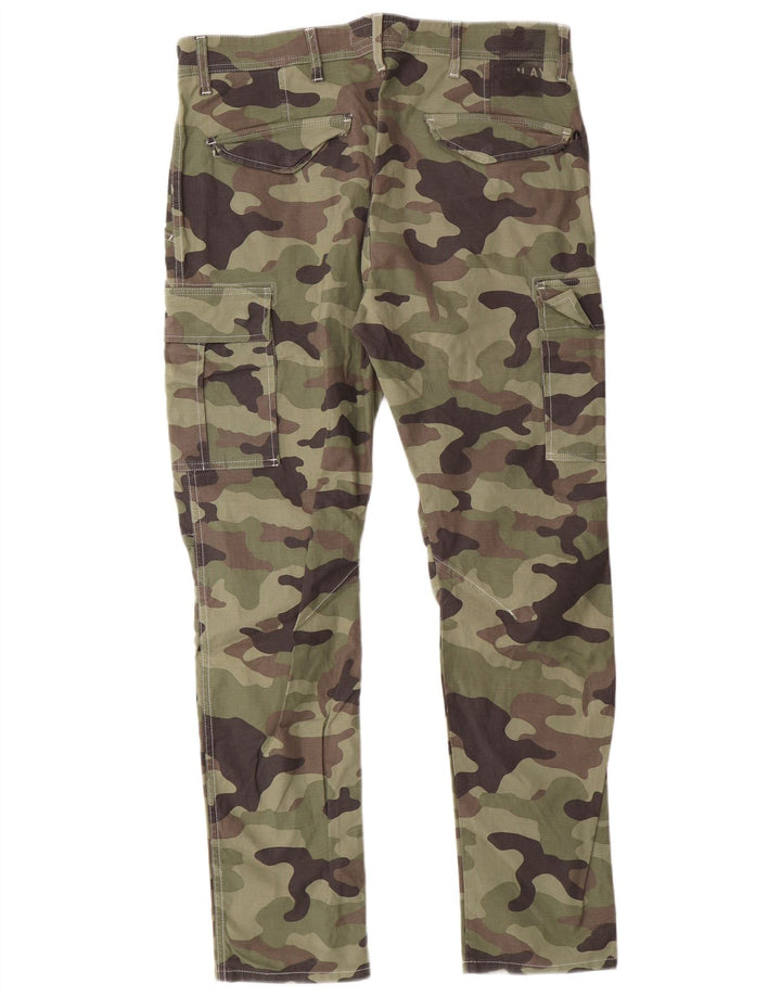 REPLAY Pantaloni cargo subțiri pentru bărbați L33 L29, bumbac camuflaj verde