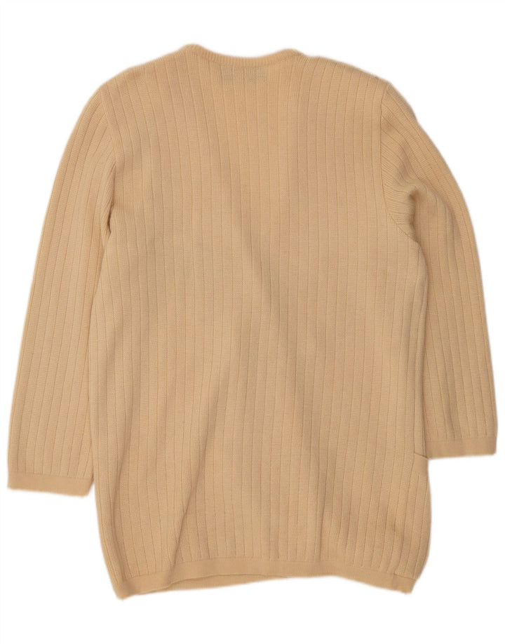St. Germain Pulover cardigan cu paragate grafic pentru femei IT 48 XL Lână bej