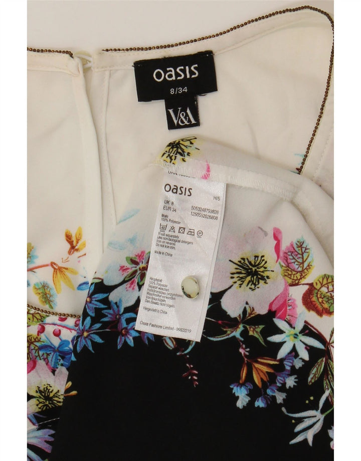 Bluză fără mâneci pentru femei Oasis, UK 8, poliester floral, alb, mic